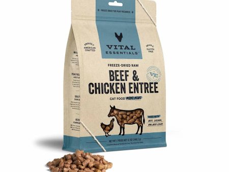 Vital Essentials(R) Freeze-Dried Raw Beef & Chicken Entree Cat Food Mini Nibs, Supply