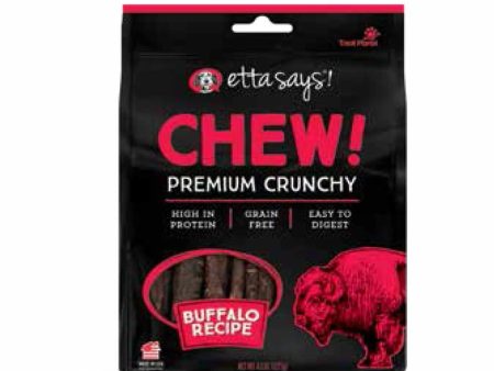 Etta Says! Chew Premium Crunchy Buffalo Dog Chew 4.5oz Fashion