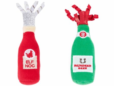 ZippyClaws Holiday Catnip Crusherz Reindeer Beer & Elf Nog Cat Toy 2pk For Cheap