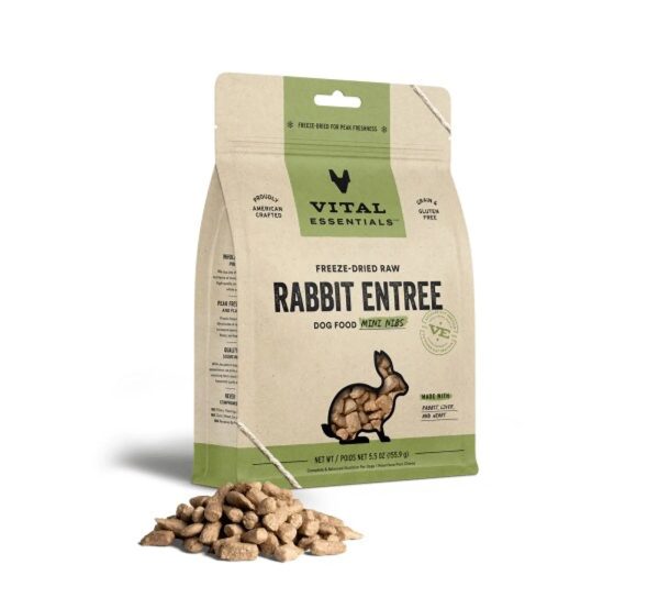 Vital Essentials(R) Freeze-Dried Raw Rabbit Entree Dog Food Mini Nibs, Online now