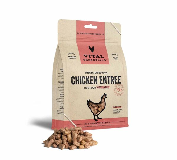 Vital Essentials(R) Freeze-Dried Raw Chicken Entree Dog Food Mini Nibs, Online now