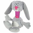 goDog Multi Tugs Rabbit Plush Dog Toy Grey Small For Sale