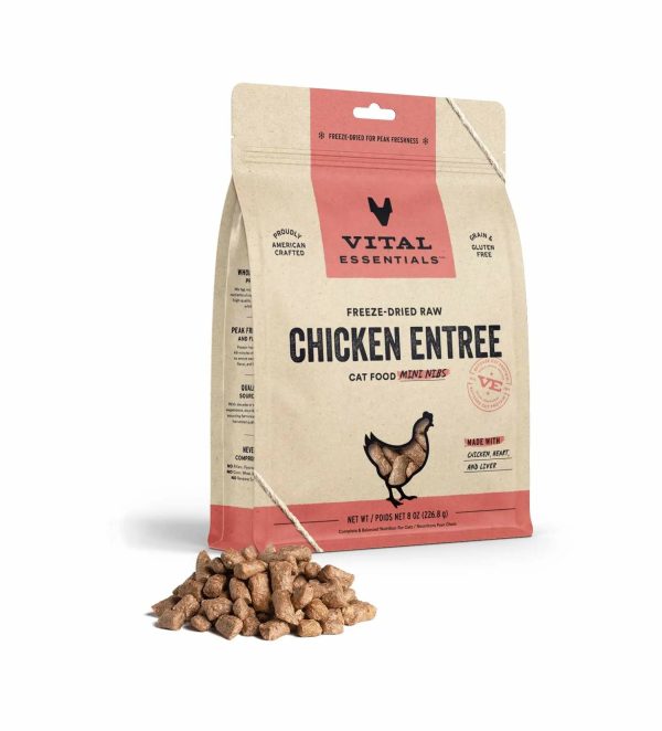 Vital Essentials(R) Freeze-Dried Raw Chicken Entree Cat Food Mini Nibs, Online now