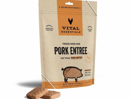 Vital Essentials(R) Freeze-Dried Raw Pork Entree Cat Food Mini Patties Sale