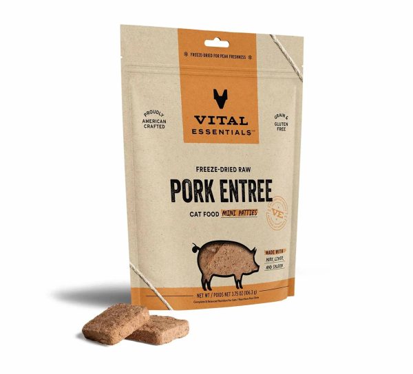 Vital Essentials(R) Freeze-Dried Raw Pork Entree Cat Food Mini Patties Sale