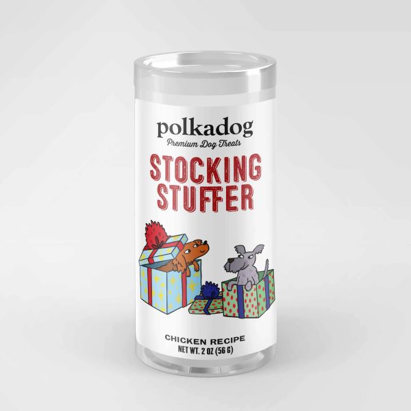 Polka Dog Holiday Mini Tube: Stocking Stuffer, Chicken Little Bits 2oz Sale