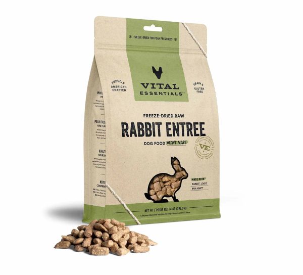 Vital Essentials(R) Freeze-Dried Raw Rabbit Entree Dog Food Mini Nibs, Online now