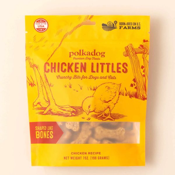 Polkadog Chicken Littles Bone Shaped Crunchy Dog and Cat Treats 7oz Online now