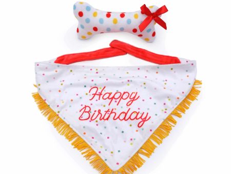 ZippyPaws Birthday Bandana and Bone 2-Pack Supply