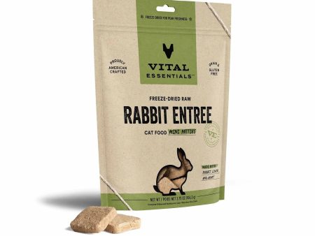 Vital Essentials(R) Freeze-Dried Raw Rabbit Entree Cat Food Mini Patties Hot on Sale