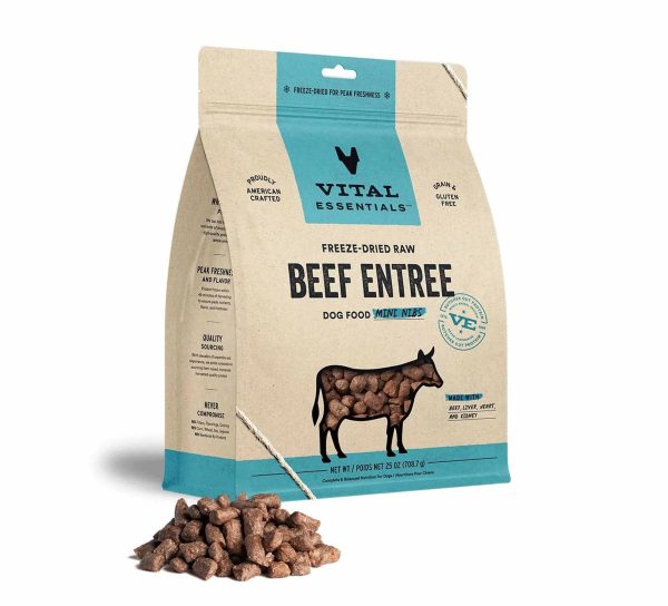 Vital Essentials(R) Freeze-Dried Raw Beef Entree Dog Food Mini Nibs, For Sale