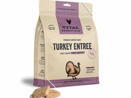 Vital Essentials(R) Freeze-Dried Raw Turkey Entree Cat Food Mini Patties, Hot on Sale