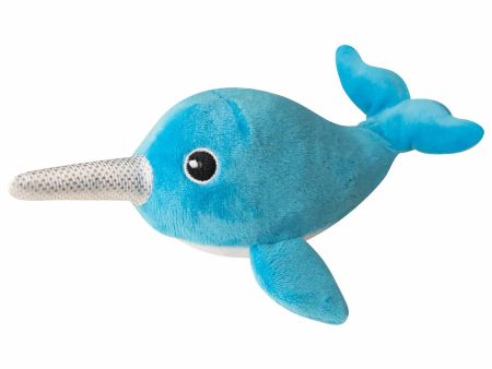 SnugArooz Baby Nikki the Narwhal Plush Dog Toy 5  Online Sale