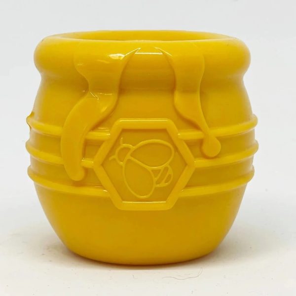 SodaPup PUP-X Honey Pot Rubber Treat Dispenser Yellow For Sale