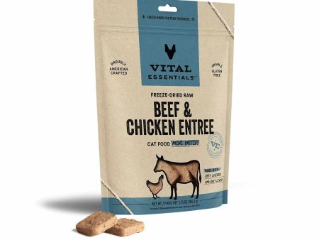 Vital Essentials(R) Freeze-Dried Raw Beef & Chicken Entree Cat Food Mini Patties, Online Hot Sale