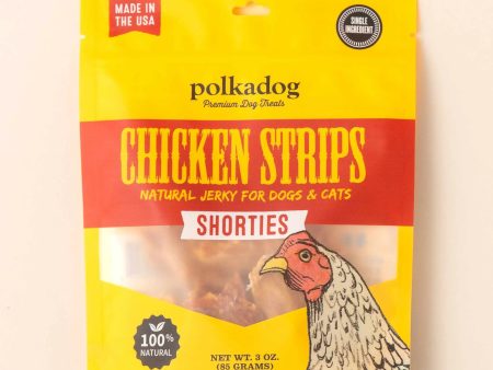 Polkadog Chicken Strips Jerky Shorties Dog and Cat Treats 3oz Online now