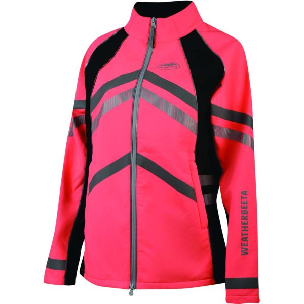 Weatherbeeta Jacke Reflective HiVis Softshell Fleece Gefüttert für Kinder Rosa Sale