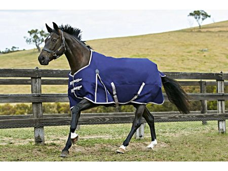 Weatherbeeta Medium Plus Turnout Rug Comfitec Essential Standard Neck Navy Silver Red Supply