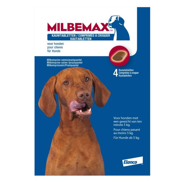 Milbemax Kautabletten Geschmacksvoll Großer Hund 4 Tabletten Hot on Sale