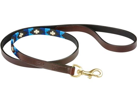 Weatherbeeta Hundeleine Polo Leder Cowdray Brown Blau Blau Sale